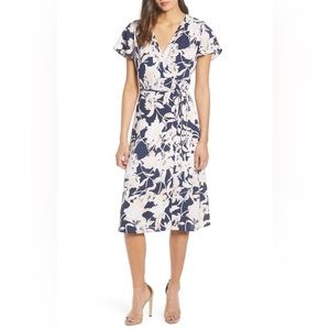 Leith floral wrap dress
